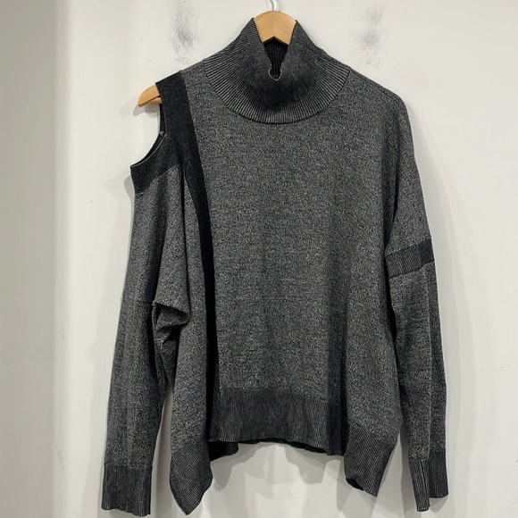All Saints Cecily Twist Jumper in Heather Black Grey size M - Picture 2 of 12